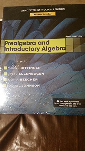 Imagen de archivo de Annotated Instructor's Edition for Prealgebra and Introductory Algebra, 3rd Edition a la venta por Textbookplaza