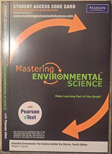 Imagen de archivo de MasteringEnvironmentalScience with Pearson eText -- Standalone Access Card -- for Essential Environment: The Science behind the Stories (4th Edition) a la venta por Juggernautz