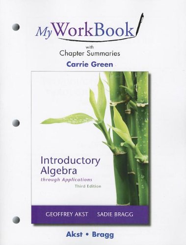 Imagen de archivo de MyWorkBook with Chapter Summaries for Introductory Algebra through Applications a la venta por The Book Cellar, LLC