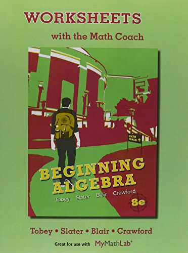 Beispielbild fr Worksheets with the Math Coach for Beginning Algebra zum Verkauf von ThriftBooks-Dallas