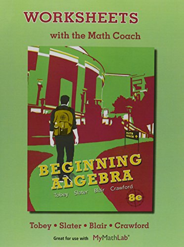 Stock image for Worksheets with the Math Coach for Beginning Algebra for sale by ThriftBooks-Dallas