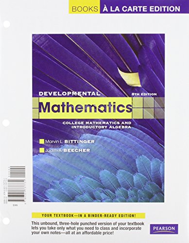Developmental Mathematics, Books a la Carte Plus MML/MSL Student Access Code Card (for ad hoc valuepacks) (8th Edition) (9780321771889) by Bittinger, Marvin L.; Beecher, Judith A.