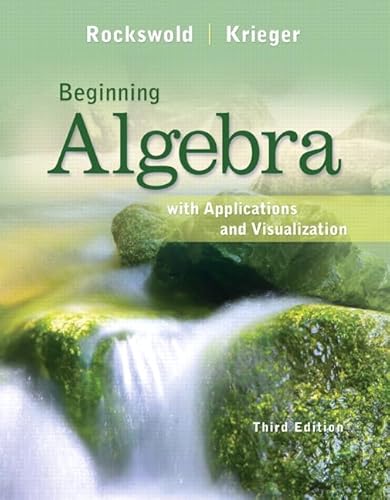 Beispielbild fr Beginning Algebra with Applications & Visualization zum Verkauf von Buchpark