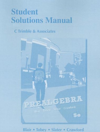 Stock image for Student Solutions Manual for Prealgebra for sale by ThriftBooks-Dallas