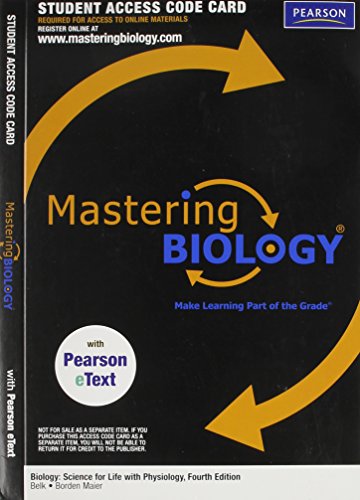 Stock image for MasteringBiology with Pearson eText -- Valuepack Access Card -- Biology: Science for Life with Physiology (ME component) for sale by Campus Bookstore