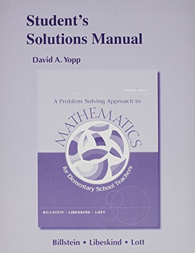 Beispielbild fr Student's Solutions Manual for A Problem Solving Approach to Mathematics zum Verkauf von Better World Books