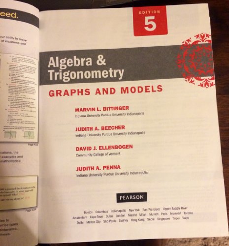 Stock image for Algebra and Trigonometry: Graphs and Models (5th Edition) for sale by Textbooks_Source