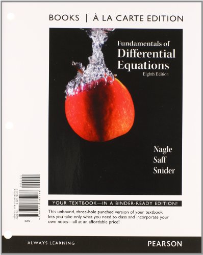 Stock image for Fundamentals of Differential Equations, Books a la Carte Edition (8th Edition) for sale by The Book Cellar, LLC