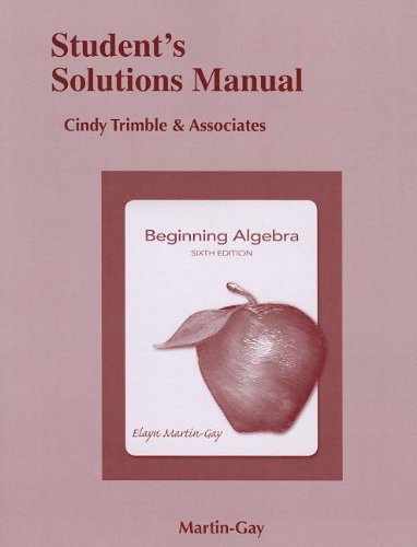 Beispielbild fr Student Solutions Manual for Beginning Algebra zum Verkauf von BooksRun