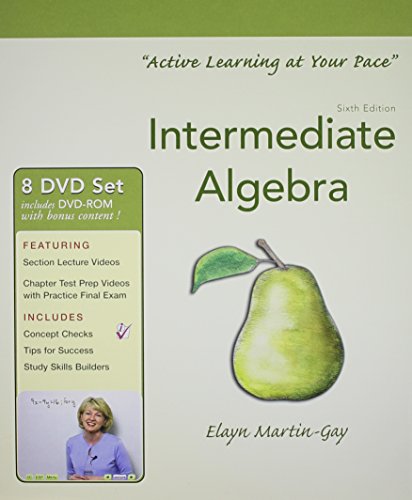 Interactive DVD Lecture Series for Intermediate Algebra (9780321785596) by Martin-Gay, Elayn El