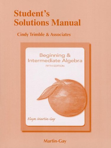 Stock image for Student Solutions Manual for Beginning & Intermediate Algebra for sale by HPB-Red