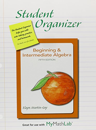 Stock image for Student Organizer for Beginning & Intermediate Algebra for sale by HPB-Red