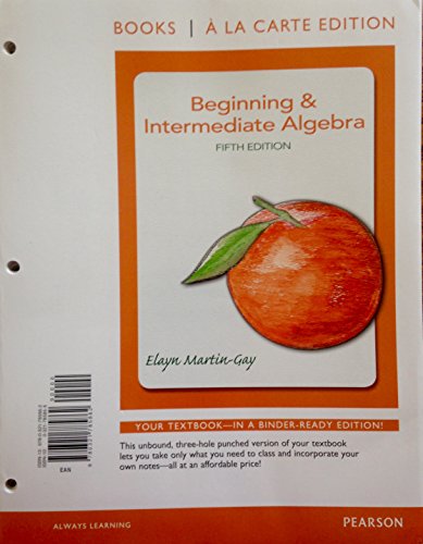 Stock image for Beginning & Intermediate Algebra, Books a la Carte Edition (5th Edition) for sale by HPB-Red