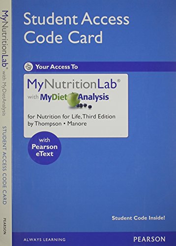 MyNutritionLab with MyDietAnalysis -- Valuepack Access Card -- for Nutrition for Life (ME Component) (9780321787873) by Janice L. Thompson