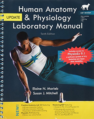 Human Anatomy & Physiology Laboratory Manual, Cat Version, Update Plus MasteringA&P with eText -- Access Card Package with Practice Anatomy Lab 3.0 (10th Edition) (9780321787996) by Marieb, Elaine N.; Mitchell, Susan J.