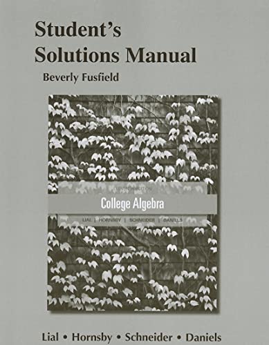 Imagen de archivo de Student's Solutions Manual for College Algebra a la venta por HPB-Red