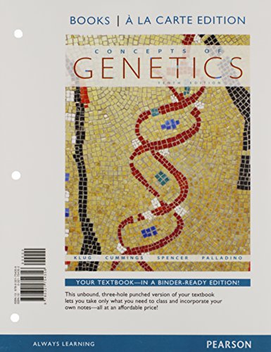 Concepts of Genetics, Books a la Carte Plus MasteringGenetics -- Access Card Package (10th Edition) (9780321792174) by Klug, William S.; Cummings, Michael R.; Spencer, Charlotte A.; Palladino, Michael A.