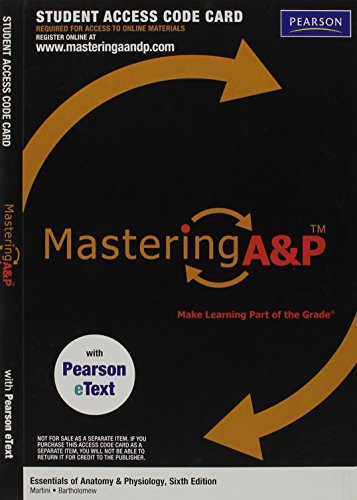 Beispielbild fr MasteringA&P with Pearson eText -- Valuepack Access Card -- for Essentials of Anatomy & Physiology (ME component) zum Verkauf von SecondSale
