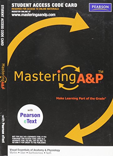 Imagen de archivo de Mastering A&P with Pearson eText -- Valuepack Access Card -- for Visual Essentials of Anatomy & Physiology (ME Component) a la venta por HPB-Red