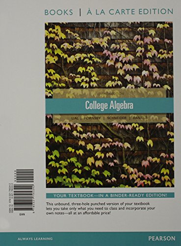 Imagen de archivo de College Algebra, Books a la Carte Edition (11th Edition) a la venta por HPB-Red