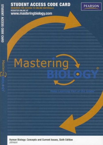 Stock image for MasteringBiology -- for Human Biology: Concepts and Current Issues (Mastering Biology (Access Codes)) for sale by redgorillabooks