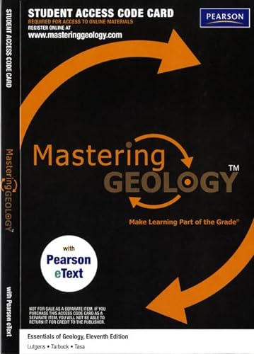 MasteringGeology with Pearson eText -- ValuePack Access Card -- for Essentials of Geology (ME component) (9780321804105) by [???]