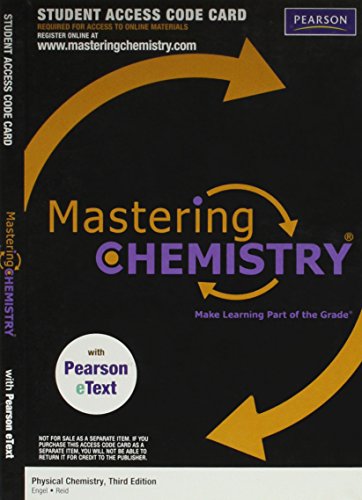 Imagen de archivo de Mastering Chemistry with Pearson eText -- ValuePack Access Card -- for Physical Chemistry (ME Component) a la venta por Revaluation Books