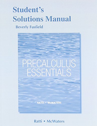 Beispielbild fr Student's Solutions Manual for Precalculus Essentials zum Verkauf von Bookseller909