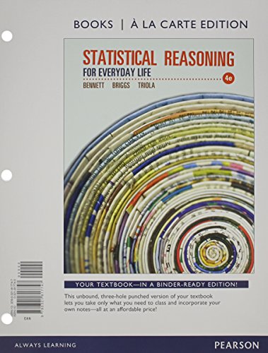 Imagen de archivo de Statistical Reasoning for Everyday Life (Books a la Carte) a la venta por BombBooks