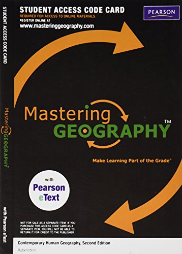 Imagen de archivo de MasteringGeography with Pearson Etext - Valuepack Access Card - for Contemporary Human Geography (ME Component) a la venta por BookHolders