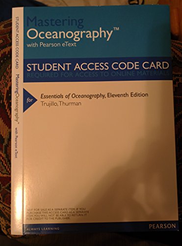 Imagen de archivo de MasteringOceanography with Pearson eText -- ValuePack Access Card -- for Essentials of Oceanography a la venta por HPB-Red