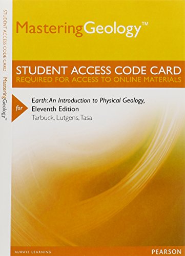 Earth Masteringgeology Standalone Access Cardh: An Introduction to Physical Geology (9780321823892) by Tarbuck, Edward J.; Lutgens, Frederick K.; Tasa, Dennis G.