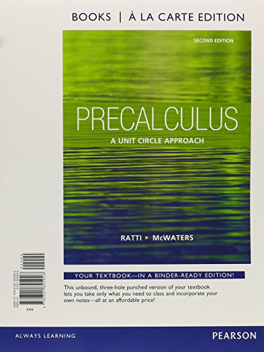 9780321825926: Precalculus: A Unit Circle Approach; Books a La Carte Edition