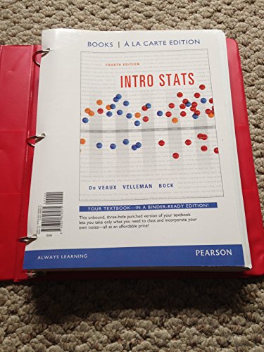 Intro Stats, Books a la Carte Edition (9780321826275) by De Veaux, Richard; Velleman, Paul; Bock, David