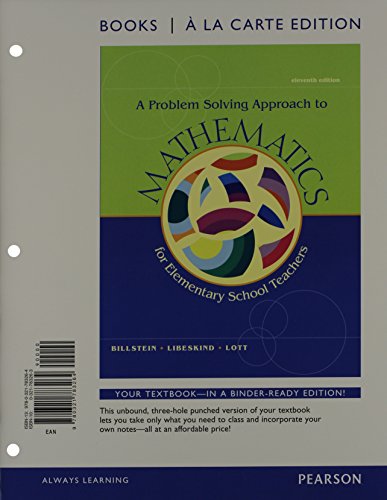 9780321828019: A Problem Solving Approach to Mathematics for Elementary School Teachers: Books a La Carte Edition