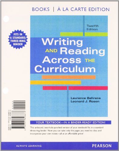9780321828873: Writing and Reading Across the Curriculum: Books a La Carte Edition