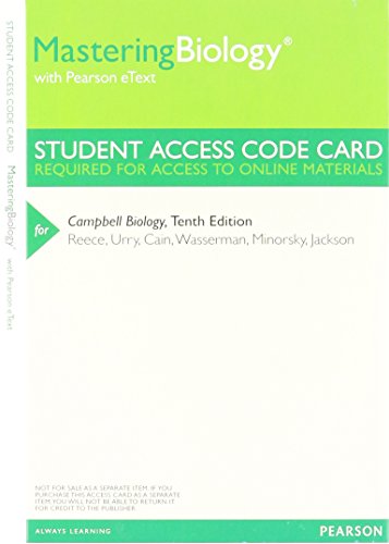 Imagen de archivo de Mastering Biology with Pearson eText -- ValuePack Access Card -- for Campbell Biology a la venta por Decluttr