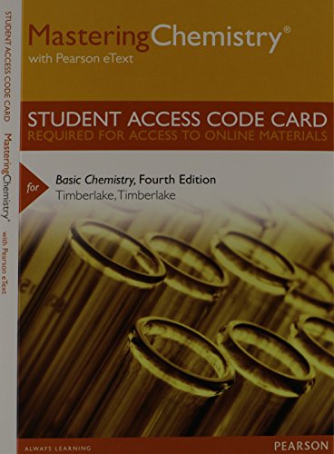 Imagen de archivo de Mastering Chemistry with Pearson eText -- Standalone Access Card -- for Basic Chemistry (4th Edition a la venta por Wrigley Books