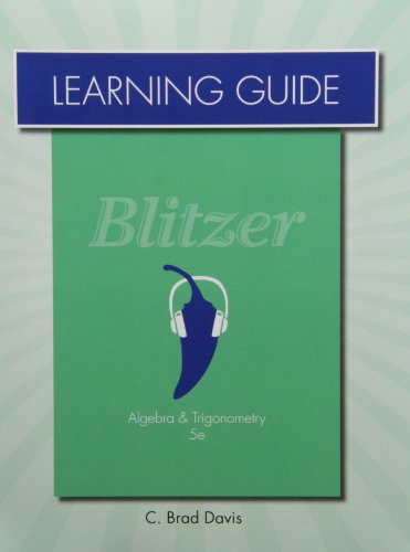 Beispielbild fr Learning Guide For Algebra And Trigonometry ; 9780321837424 ; 0321837428 zum Verkauf von APlus Textbooks