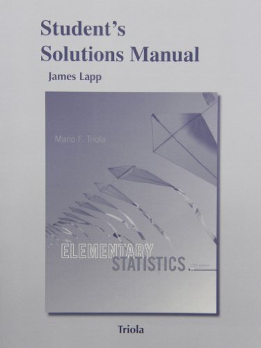 Imagen de archivo de Student's Solutions Manual for Elementary Statistics a la venta por Better World Books