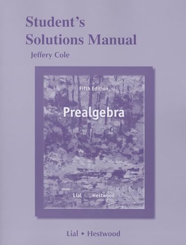 Beispielbild fr Student's Solutions Manual for Prealgebra zum Verkauf von HPB-Red