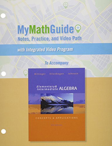 Beispielbild fr MyMathGuide: Notes, Practice, and Video Path for Elementary and Intermediate Algebra: Concepts & Applications zum Verkauf von SecondSale