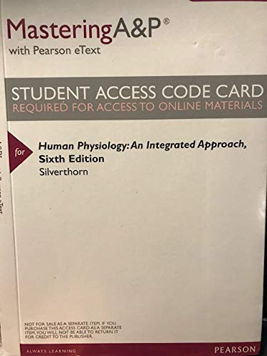 9780321856661: Modified MasteringA&P with Pearson eText -- ValuePack Access Card -- for Human Physiology:An Integrated Approach