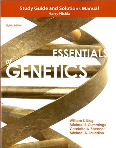 Stock image for Study Guide and Solutions Manual for Essentials of Genetics for sale by HPB-Red
