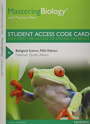 Imagen de archivo de MasteringBiology with Pearson eText -- Standalone Access Card -- for Biological Science (5th Edition) a la venta por HPB-Red