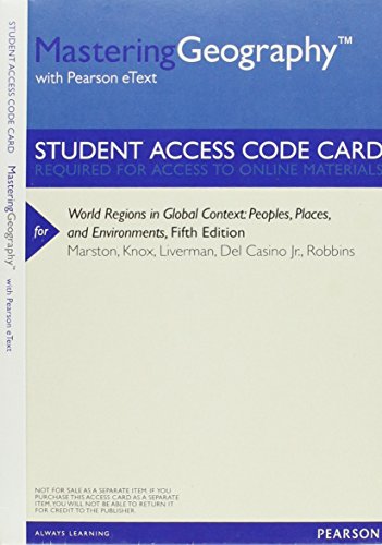 Stock image for Mastering Geography with Pearson eText -- Valuepack Access Card -- for World Regions in Global Context: Peoples, Places, and Environments for sale by SecondSale