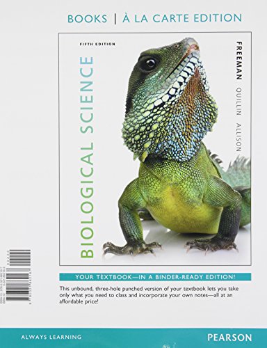 Biological Science, Books a la Carte Edition (5th Edition) (9780321862167) by Freeman, Scott; Quillin, Kim; Allison, Lizabeth
