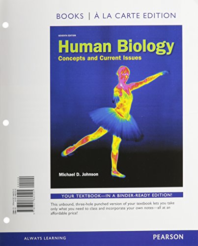 Imagen de archivo de Human Biology: Concepts and Current Issues, Books a la Carte Edition (7th Edition) a la venta por Irish Booksellers