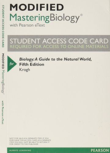 Beispielbild fr Modified MasteringBiology with Pearson Etext -- Valuepack Access Card -- for Biology: A Guide to the Natural World zum Verkauf von BookHolders