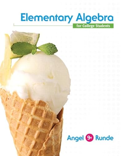 Imagen de archivo de Elementary Algebra For College Students a la venta por Irish Booksellers